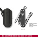Victorinox Swiss Army Knife Accessory - Leather Pouch with Cord to carry your pocket knife in style - Dark Illusion, 70mm