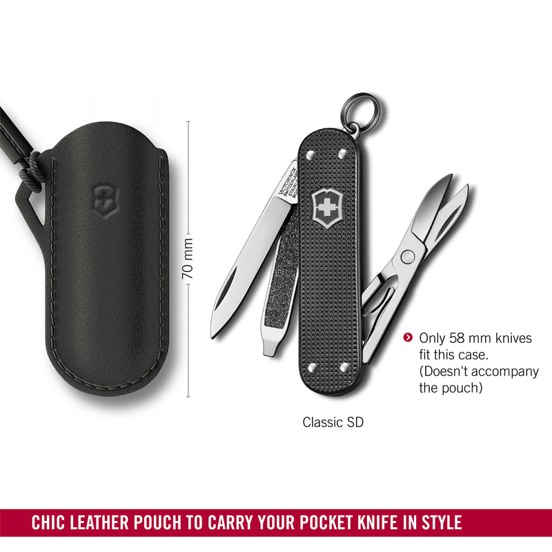 Victorinox Portachiavi In Pelle Dark Illusion - Fodero Tascabile Per Coltellino Svizzero, Pratico E Stiloso - Foto 4