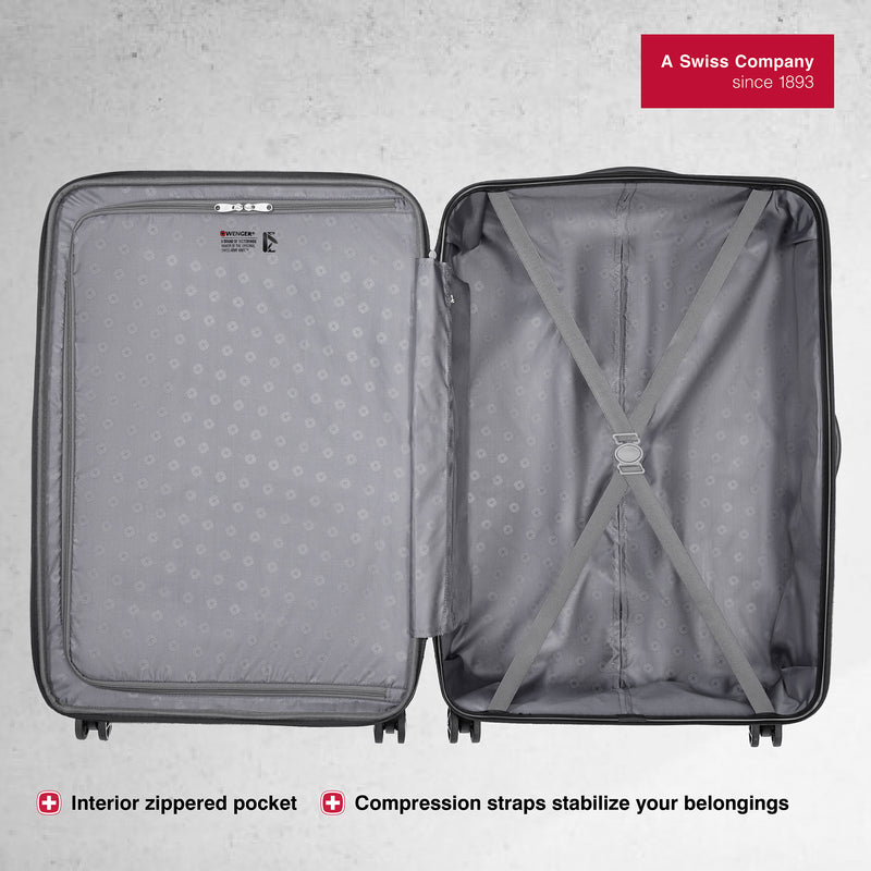 Wenger Cote D' Azure Large Hardside Suitcase, 96 Litres, Silver, Swiss designed-blend of style & function
