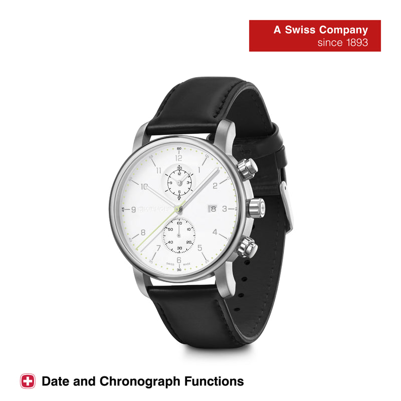 Wenger Swiss Made Urban Classic Chrono Chronograph White Dial Men's Watch