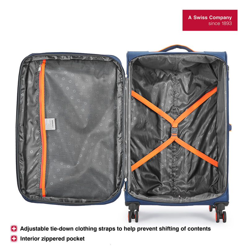 Wenger Fiero-Pro Large Softside Suitcase, 116 Litres, Blue/Orange, Swiss designed-blend of style & function