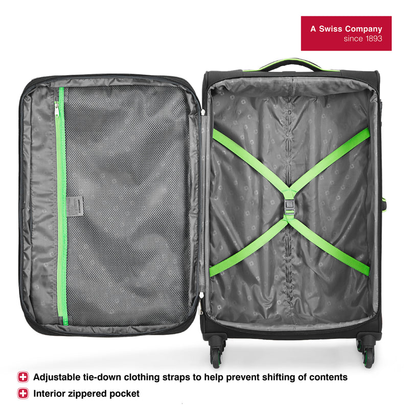 Wenger Fiero Large Softside Suitcase, 116 Litres, Black, Swiss designed