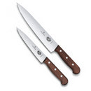 Victorinox Rosewood Carving & Kitchen Knife Set of 2, Stainless Steel,Wooden, 15 & 22 cm,Swiss Made