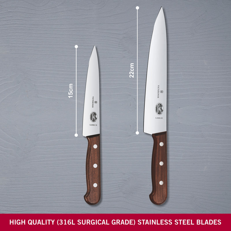 Victorinox Rosewood Carving Kitchen Knife Set of 2, Stainless Steel,