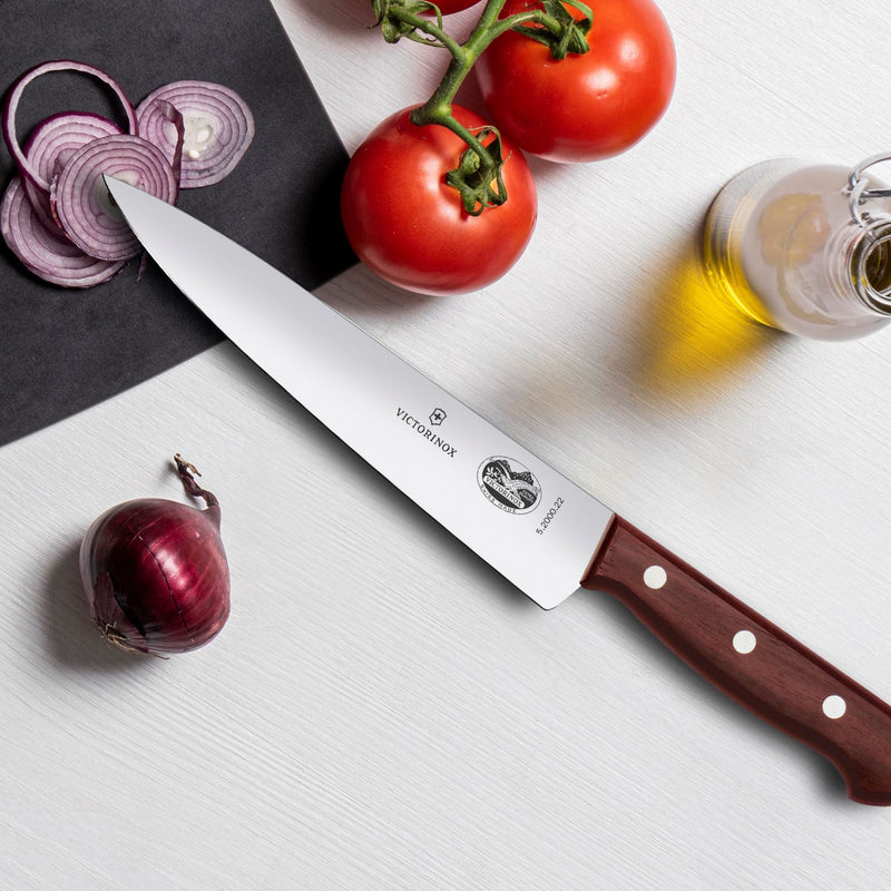 Victorinox Rosewood Carving & Kitchen Knife Set of 2, Stainless Steel,Wooden, 15 & 22 cm,Swiss Made