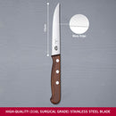 Victorinox set of 2, Steak & Pizza Knives for Vegetable Chopping, Wavy Edge, 12 cm, Maple Wood, Swiss Made