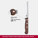 Victorinox set of 2, Steak & Pizza Knives for Vegetable Chopping, Wavy Edge, 12 cm, Maple Wood, Swiss Made