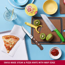 Victorinox set of 2, Steak & Pizza Knives for Vegetable Chopping, Wavy Edge, 12 cm, Maple Wood, Swiss Made