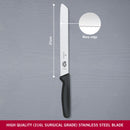 Victorinox Stainless Steel Bread & Pastry Knife for Cake, Butter & Bread, Black, 21 cm, Swiss Made