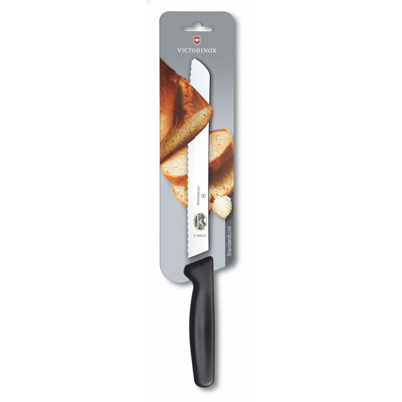 Victorinox Stainless Steel Bread & Pastry Knife for Cake, Butter & Bread, Black, 21 cm, Swiss Made