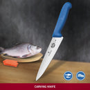 Victorinox Swiss Classic Carving Knife, Stainless Steel Vegetable & Fruit Cutting Straight Blade Knife, Blue, 19 cm, Swiss Made