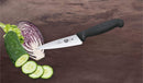 Victorinox Swiss Fibrox Carving Knife, Stainless Steel Vegetable & Fruit Cutting Straight Blade Knife, Black, 12 cm, Swiss Made