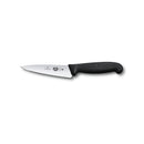Victorinox Swiss Fibrox Carving Knife, Stainless Steel Vegetable & Fruit Cutting Straight Blade Knife, Black, 12 cm, Swiss Made