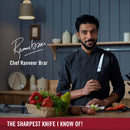 Victorinox Fibrox Stainless Steel Stamped Carving Knife, Straight Edge & Pointed Tip, 15 cm, Black