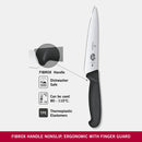 Victorinox Fibrox Stainless Steel Stamped Carving Knife, Straight Edge & Pointed Tip, 15 cm, Black