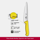 Victorinox Swiss Fibrox Carving Knife, Stainless Steel Vegetable & Fruit Cutting Straight Blade Knife, Yellow, 19 cm, Swiss Made