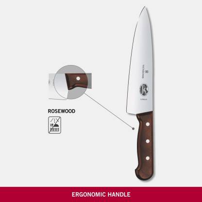 Victorinox Rosewood Carving Knife, Stainless Steel Extra Wide Blade, Wooden, 20 cm, Swiss Made