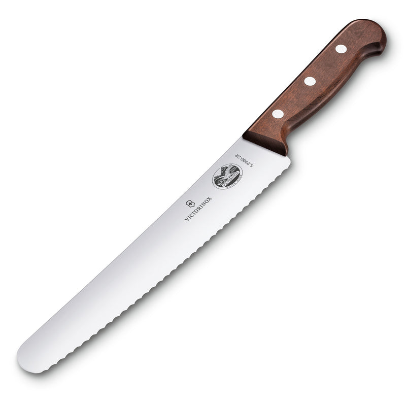 Victorinox, Bread & Pastry Knife for Dining and Vegetable Chopping, Wavy Edge, 22 cm, Maple Wood, Swiss Made