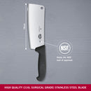 Victorinox Fibrox Handle Stainless Steel Kitchen Cleaver,Straight Edge, 18 cm, Black, Swiss Made
