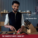 Victorinox Fibrox Handle Stainless Steel Kitchen Cleaver, Serrated Edge, Black, 19 cm, Swiss Made