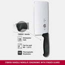 Victorinox Fibrox Handle Stainless Steel Kitchen Cleaver,Straight Edge, 18 cm, Black, Swiss Made