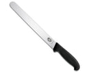 Victorinox Fibrox Handle Stainless Steel Slicing Knife, Straight Edge with Round Tip, Black, 36 cm