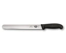 Victorinox Fibrox Handle Stainless Steel Slicing Knife, Straight Edge with Round Tip, Black, 36 cm