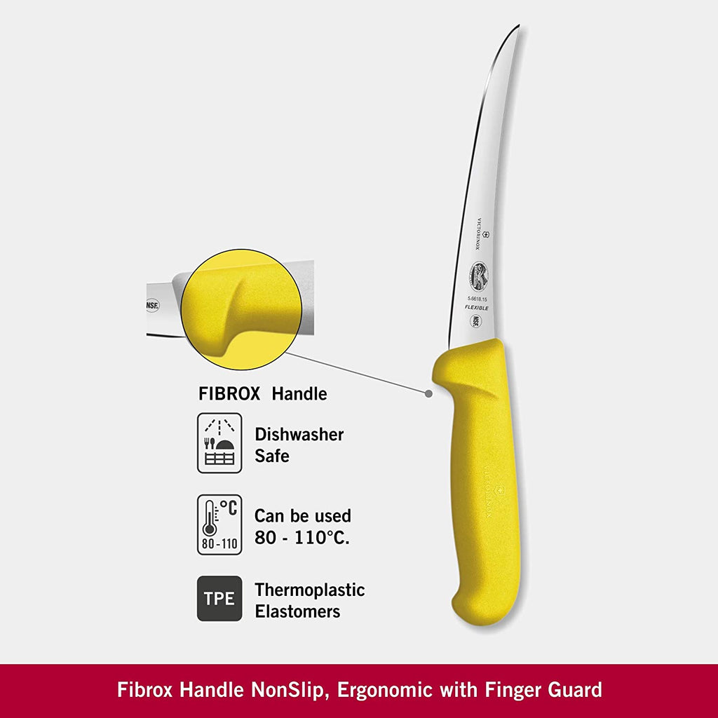 Boning knife curved blade Victorinox 12 cm yellow handle