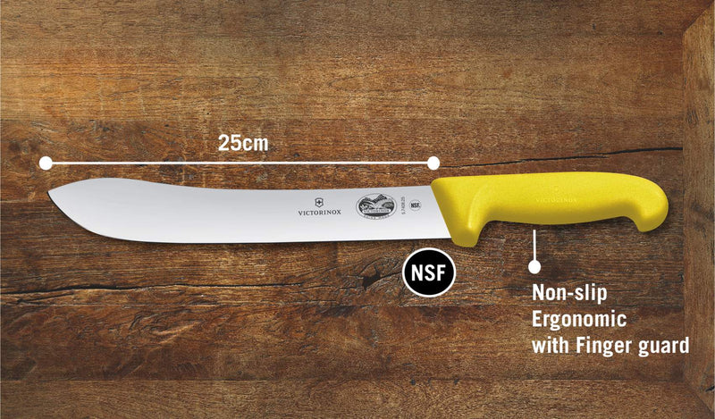 Victorinox Fibrox Stainless Steel Safety Chef's Knife, Yellow, 25 cm