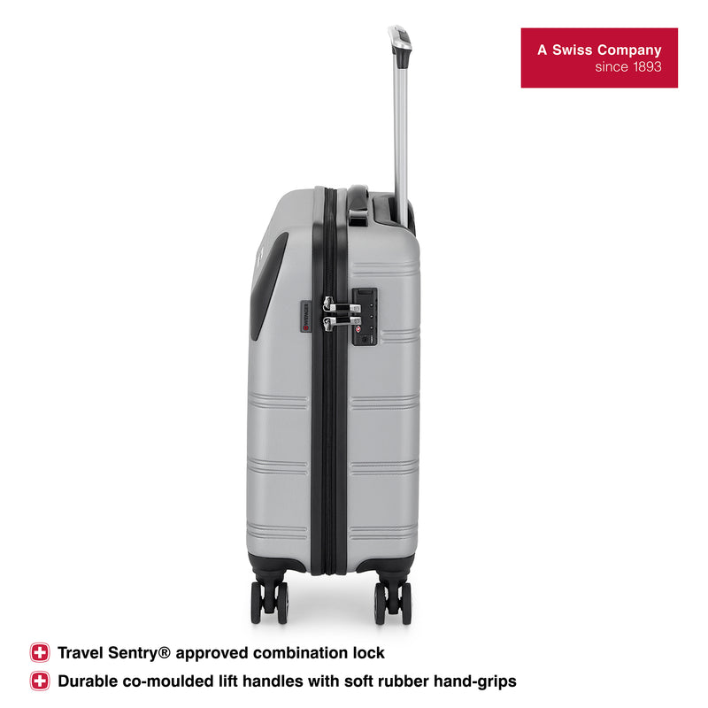 Wenger Static-Pro Carry-on Hardside Suitcase, 33 Litres, Grey, Swiss designed-blend of style & function
