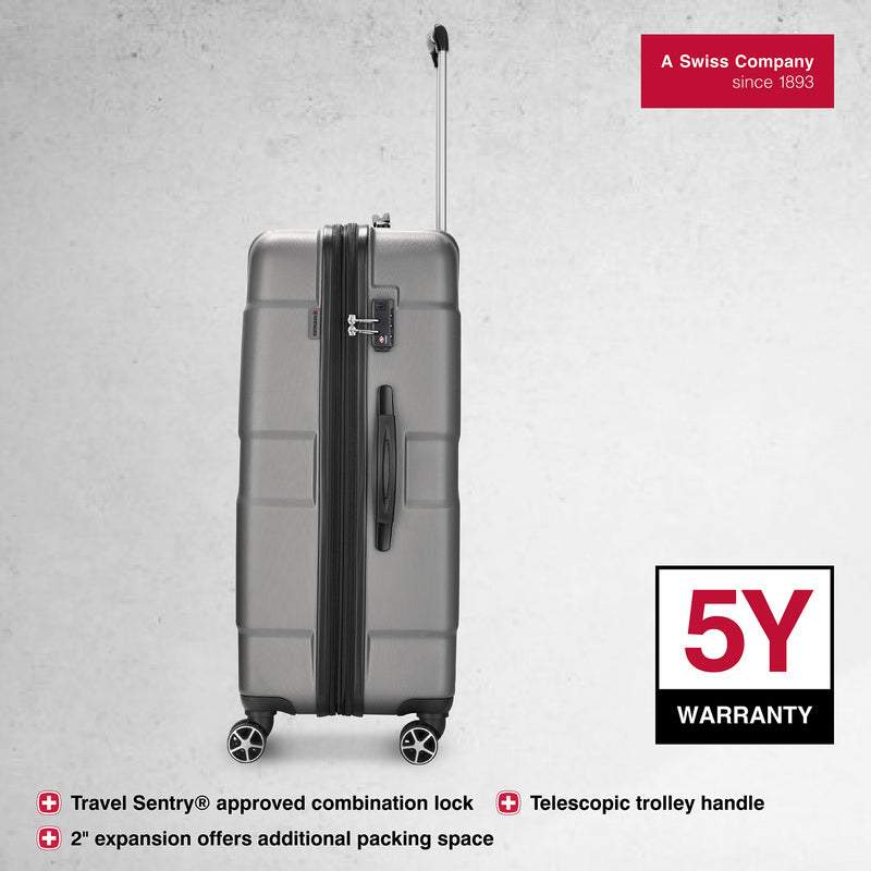 Wenger Cote D' Azure Large Hardside Suitcase, 96 Litres, Silver, Swiss designed-blend of style & function