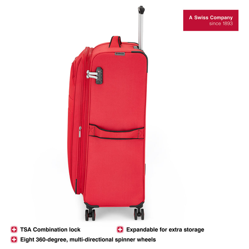 Wenger Fiero-Pro Large Softside Suitcase, 116 Litres, Red/Black, Swiss designed-blend of style & function