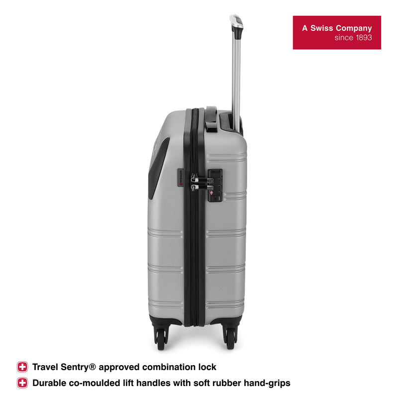 Wenger Static Carry-on Hardside Suitcase, 33 Litres, Silver, Swiss designed