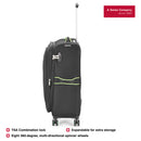 Wenger Fiero-Pro Medium Softside Suitcase, 69 Litres, Black/Green, Swiss designed-blend of style & function