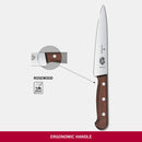 Victorinox Swiss Fibrox Stainless Steel Carving Knife, Straight Blade, Wooden, 15cm, Swiss Made