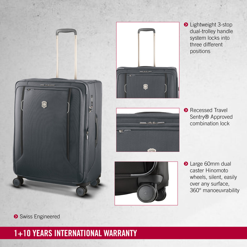 Victorinox Werks Traveler Softside Large Travel Trolley Suitcase Grey