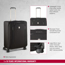 Victorinox Werks Traveler 6.0 Softside Large Case Travel Trolley Suitcase Black