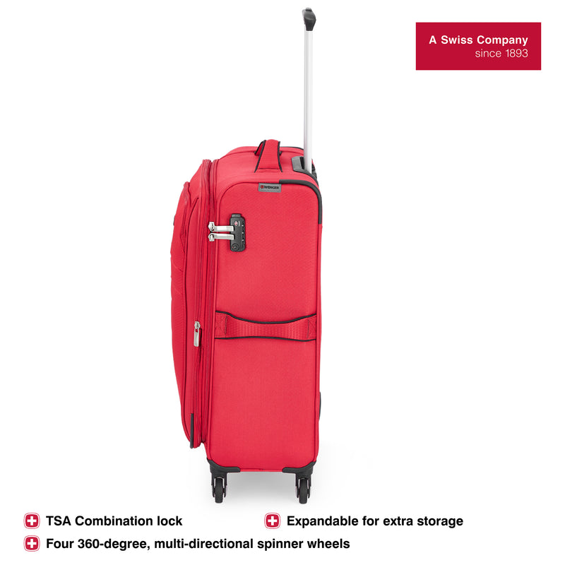 Wenger Fiero Medium Softside Suitcase, 69 Litres, Red, Swiss designed