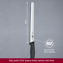 Victorinox Fibrox Handle Stainless Steel Slicing Knife, Straight Edge with Round Tip, Black, 30 cm