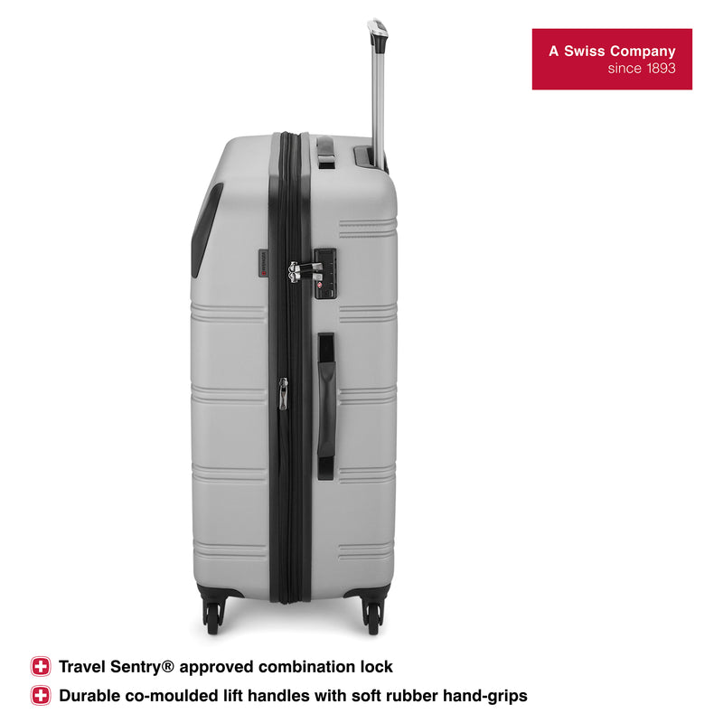 Wenger Static Large Hardside Suitcase, 106 Litres, Silver, Swiss designed