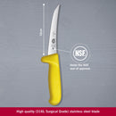 Victorinox Fibrox Handle Stainless Steel Boning Knife, Yellow, 12 cm, Swiss Made