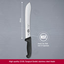 Victorinox Fibrox Stainless Steel Safety Nose Slaughter & Mutton Cutting Chef's Knife, Black, 25 cm