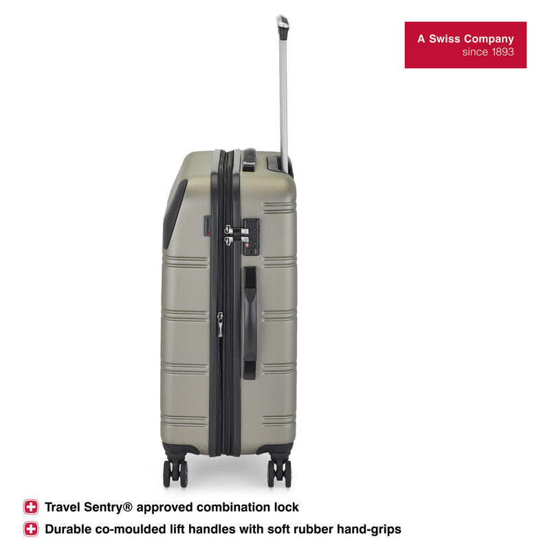 Wenger Static-Pro Medium Hardside Suitcase, 67 Litres, Champagne, Swiss designed-blend of style & function