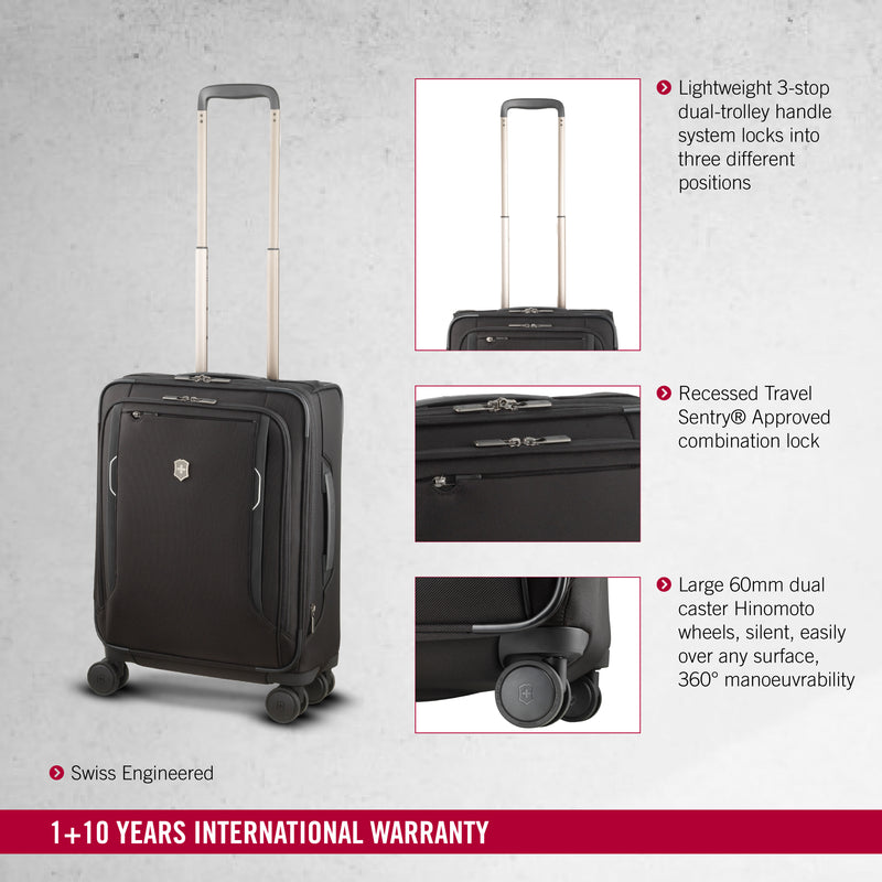 Victorinox Werks Traveler 6.0 Softside Global Carry-On Travel Trolley Suitcase Black