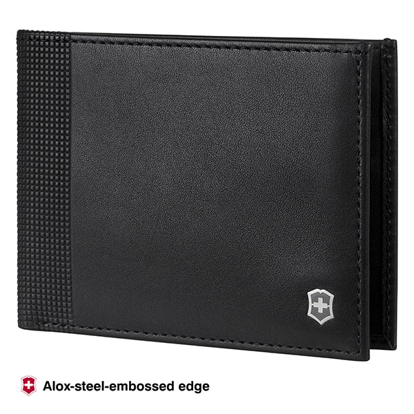 Victorinox Altius Alox, Slim Leather Bi-Fold Wallet, Black