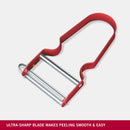 Victorinox Swiss Made REX Peeler/ Vegetable Scrapper Normal Straight Edge Aluminium red