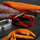 Victorinox Swiss Made REX Peeler/ Vegetable Scrapper Normal Straight Edge Aluminium red