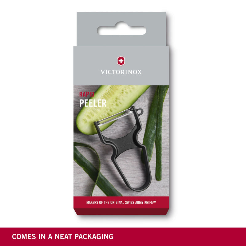 Victorinox, Multipurpose RAPID Peeler/ Vegetable SCRAPPER, Normal Straight Edge, Black, Swiss Made