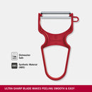 Victorinox, Multipurpose RAPID Peeler/ Vegetable SCRAPPER, Serrated Edge, Tomato Red, Swiss Made