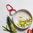 Victorinox, Multipurpose RAPID Peeler/ Vegetable SCRAPPER, Serrated Edge, Tomato Red, Swiss Made